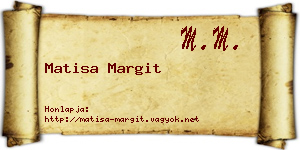 Matisa Margit névjegykártya